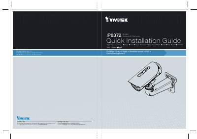 VIVOTEK IP8372 Bullet Network Camera Quick Installation Guide
