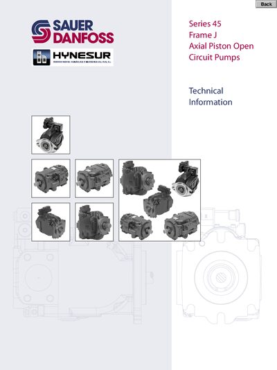 Sauer-Danfoss Series 45 Axial Piston Open Circuit Pumps Technical Information - cover page