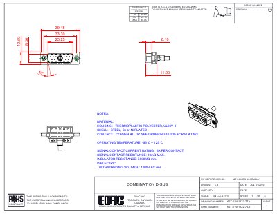 EDAC 627-11W1222-7TA Combo Assembly Datasheet