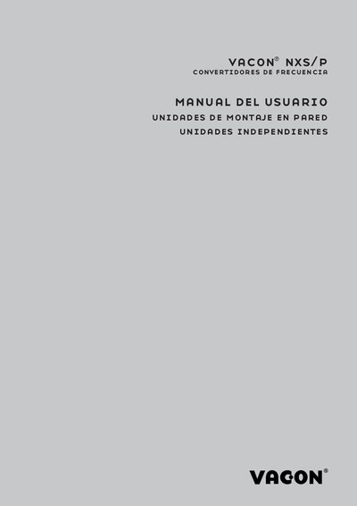 Vacon NXS/P Frequency Converter User Manual - cover page