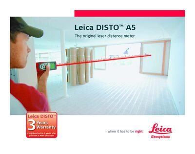 Leica DISTO A5 User Manual - cover page