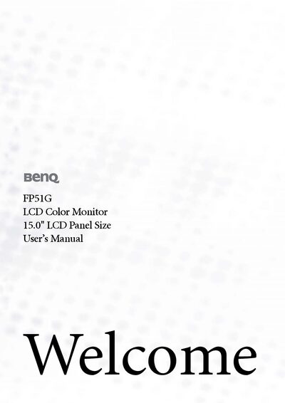 BenQ FP51G LCD Color Monitor User Manual - cover page