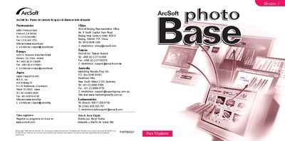ArcSoft PhotoBase Quick Start Guide - cover page