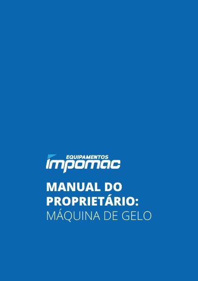 IMPOMAC Ice Machine Owner's Manual - cover page