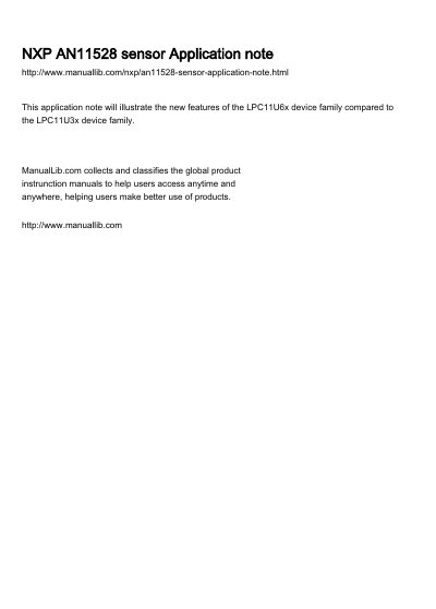 NXP AN11528 LPC11U6x vs. LPC11U3x Feature Comparison Application Note - cover page