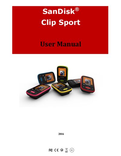 SanDisk Clip+UM8 Clip Sport MP3 Player User Manual - cover page