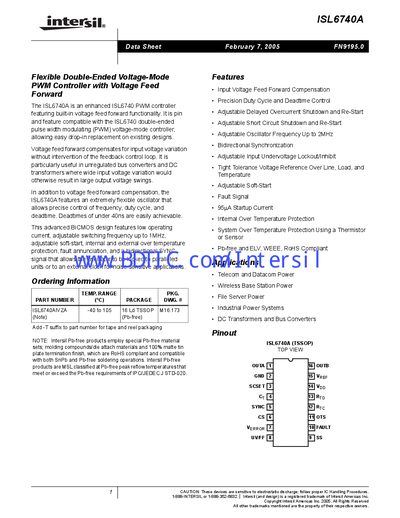 Intersil ISL6740A PWM Controller Datasheet