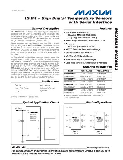 Maxim MAX6629/MAX6632 Datasheet - cover page