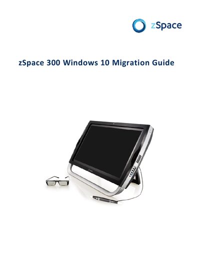 zSpace 300 Windows 10 Migration Guide - cover page