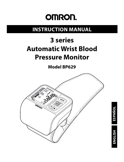 Omron BP629 Automatic Wrist Blood Pressure Monitor Instruction Manual - cover page