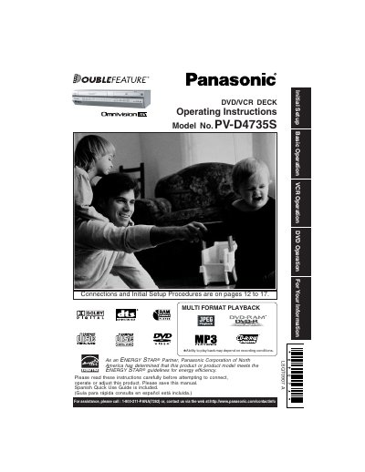 Panasonic PV-D4735S DVD/VCR Deck Operating Instructions - cover page