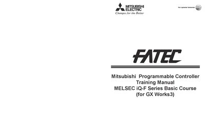 Mitsubishi MELSEC iQ-F Series Training Manual - cover page