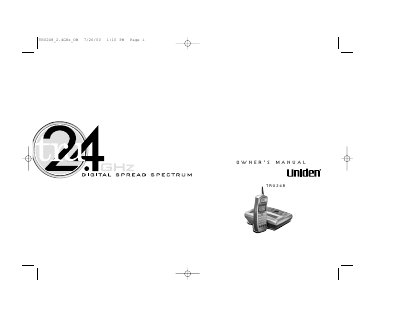 Uniden TRU 248 Cordless Telephone Owner's Manual - cover page