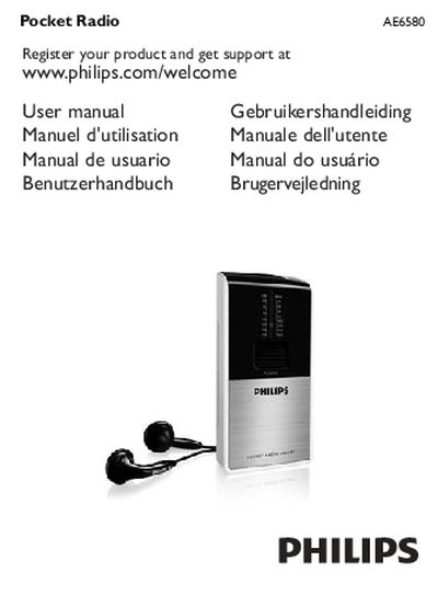Philips AE6580 Pocket Radio User Manual