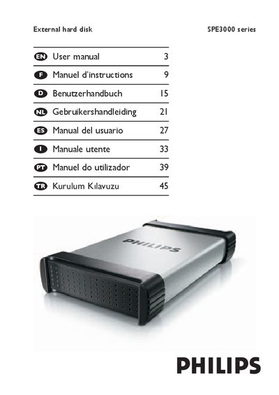 Philips SPE3000 Series User Manual
