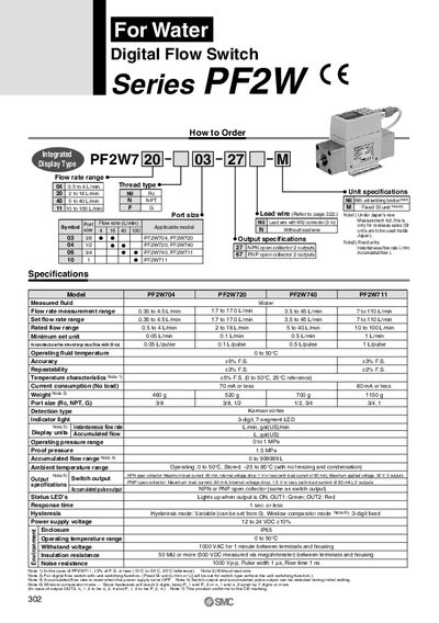 PF2W Digital Flow Switch User Manual cover