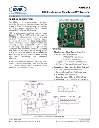 Exar XRP6141 Evaluation Board User Manual - cover page