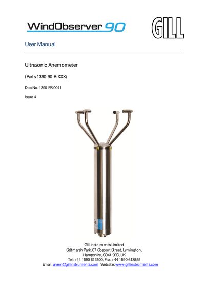 Gill Instruments WindObserver 90 Ultrasonic Anemometer User Manual