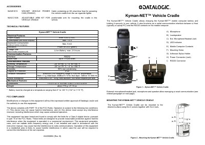 Datalogic Kyman-NET Vehicle Cradle User Manual - cover page