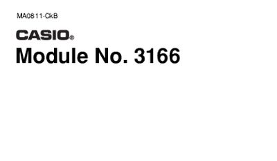 Casio 3166 User Manual - cover page