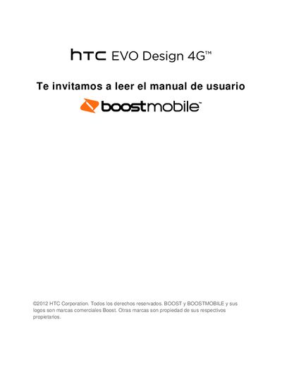 HTC EVO Design 4G User Guide - cover page