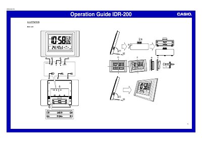 CASIO IDR-200 Operation Guide - cover page