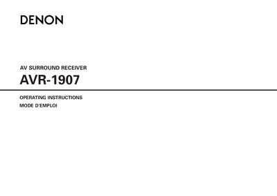 Denon AVR-1907 User Manual - cover page