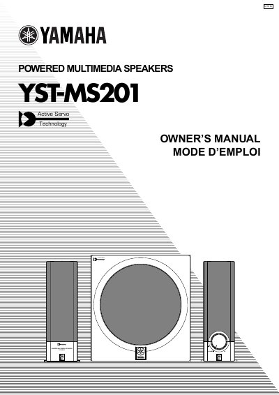Yamaha YST-MS201 Powered Multimedia Speakers Owner's Manual - cover page