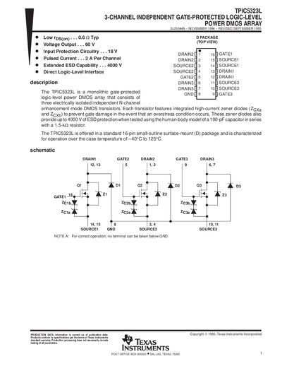 Texas Instruments TPIC5323L Datasheet - cover page