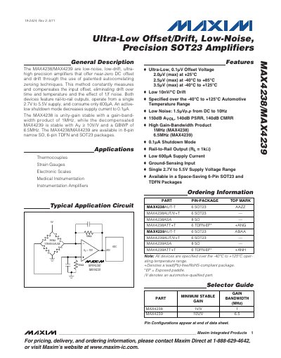 Maxim MAX4238/MAX4239 Datasheet - cover page