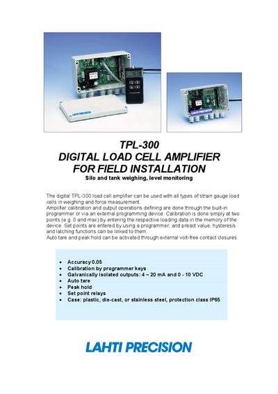 Lahti Precision TPL-300 User Manual