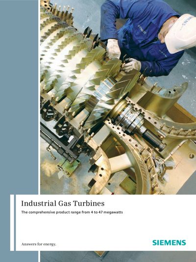 Siemens Industrial Gas Turbines Product Leaflet - cover page