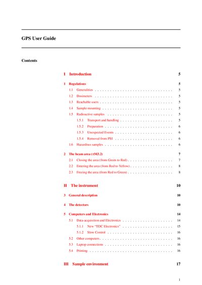 GPS pM3.2 Instrument User Guide - cover page