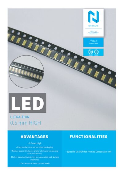 Nicomatic Ultra-Thin LED Product Data Sheet - cover page