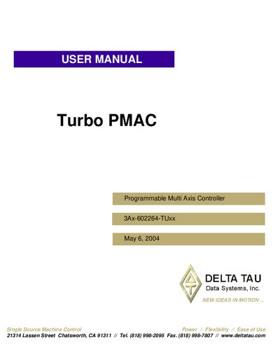 Delta Tau Turbo PMAC User Manual - cover page