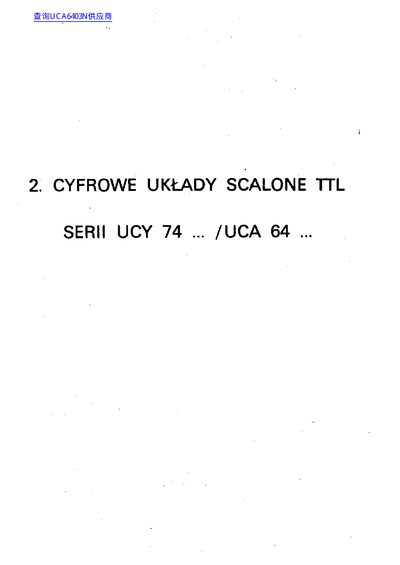 CYFROWE UCA6403N TTL Series Logic IC Datasheet - cover page