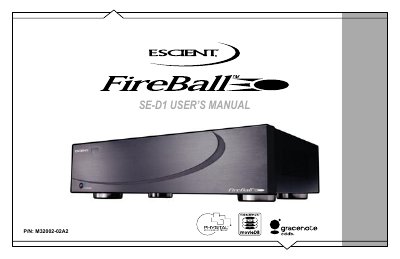Escient FireBall SE-D1 User Manual
