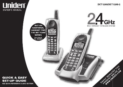 Uniden DCT5260 Cordless Telephone Owner's Manual - cover page