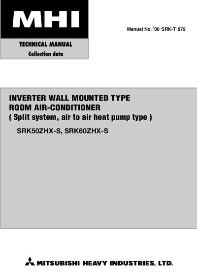 Mitsubishi Heavy Industries SRK50ZHX-S / SRK60ZHX-S Inverter Wall-Mounted Room Air-Conditioner User Manual - cover page