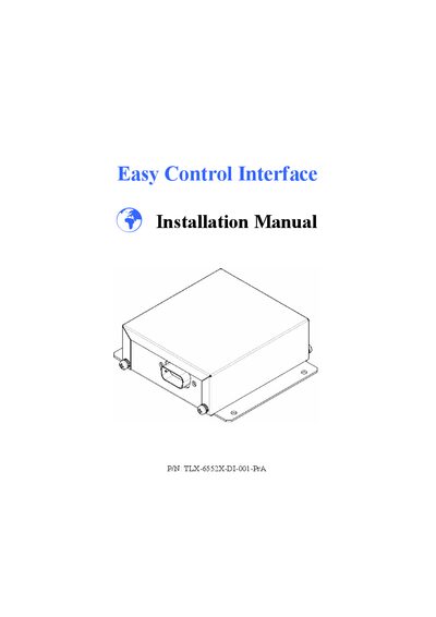 TL elektronic TL-6552 Easy Control Interface Installation Manual - cover page