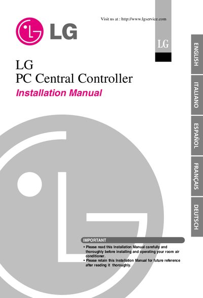 LG PC Central Controller Installation Manual - cover page