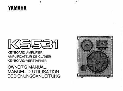 Yamaha KS531 Keyboard Amplifier Owner's Manual - cover page