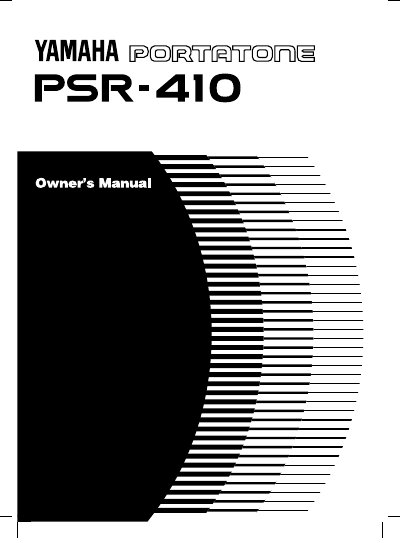 Yamaha PSR-410 PortaTone Owner's Manual