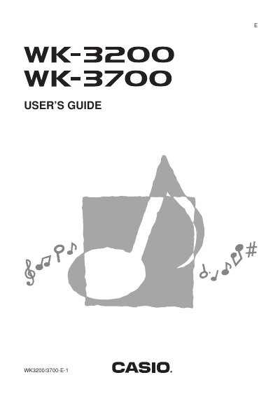 Casio WK-3200/WK-3700 Electronic Musical Instrument User's Guide - cover page