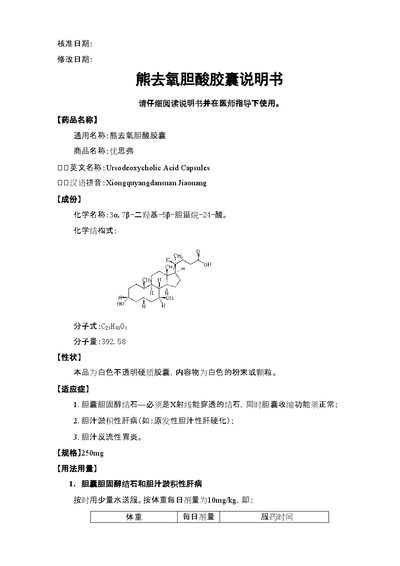 Ursodeoxycholic Acid Capsules Product Leaflet - cover page