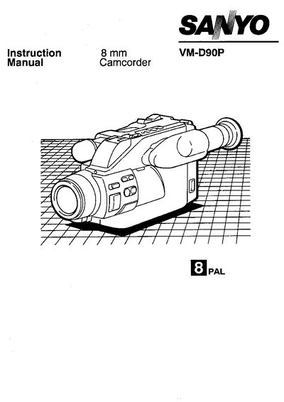 Sanyo VM-D90P Camcorder Instruction Manual - cover page
