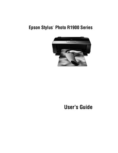 Epson Stylus Photo R1900 Series Printer User Guide - cover page