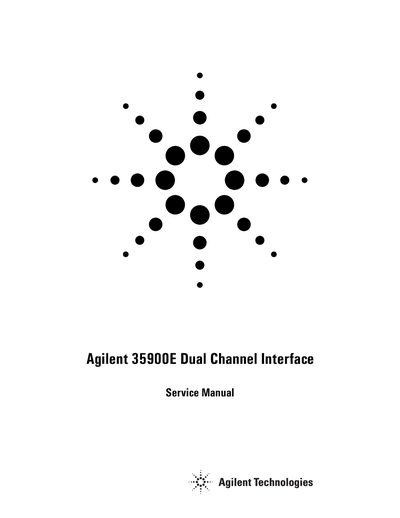 Agilent 35900E Dual Channel Interface Service Manual - cover page