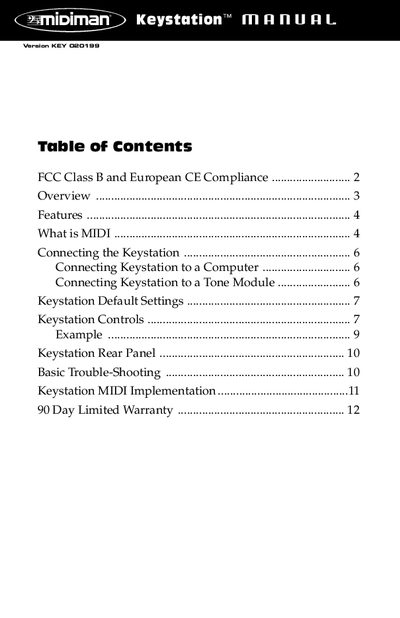 MIDIMAN Keystation 49 MIDI Controller User Manual - cover page
