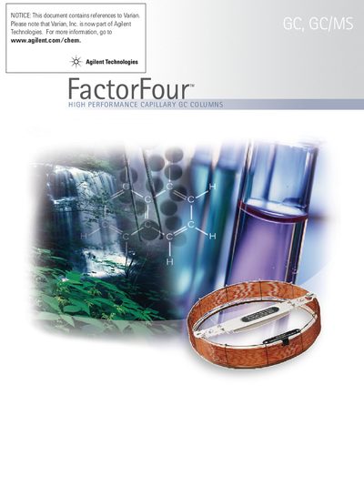 Agilent FactorFour High Performance Capillary GC Columns Product Brochure - cover page